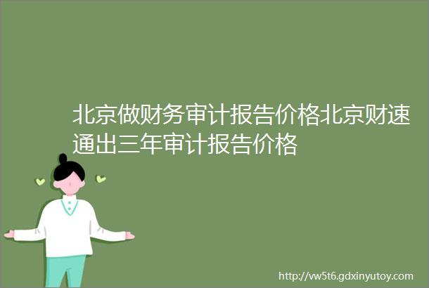 北京做财务审计报告价格北京财速通出三年审计报告价格